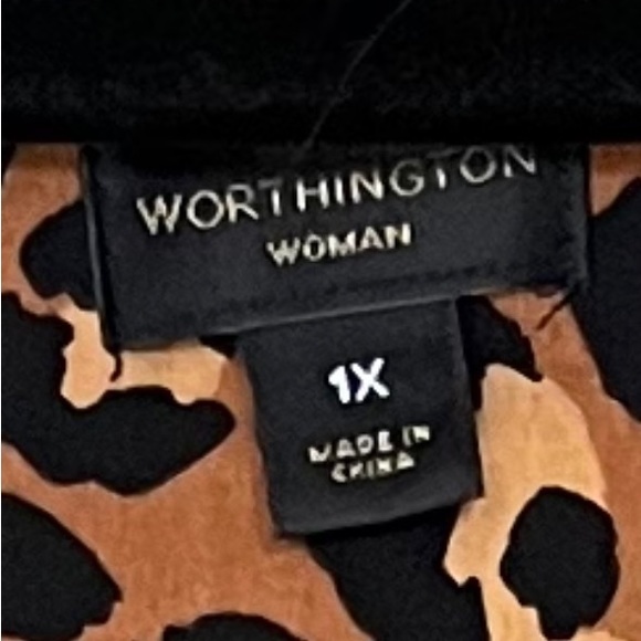 Worthington Crop Jumpsuit Leopard Animal Print Sleeveless V Neck Size 1X - Picture 12 of 13